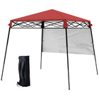 Outsunny - Tente gazébo de jardin pliante 7 pi l x 7 pi L - Rouge & Noir-Le auvent de camping de taille compacte convient à une utilisation en extérieur