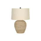 Monarch Specialties - Luminaire - 25 po H Lampe De Table - Rotin - Abat-Jour Beige - Transitionnel-Cette lampe de table transitionnelle d'inspiration tropicale de 25 pouces de haut, avec une base en rotin naturel encastrée sur un cadre métallique en forme de pot de gingembre, et surmontée d'un abat-jour tambour en lin beige avec un embout noir, ajoute une ambiance chaleureuse et invitante dans tous les espaces