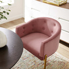 Modway - Savour Touffe Performance Velvet Chaises d’accent Ensemble de 2 - Rose poussiéreuse-Pieds en acier inoxydable doré