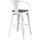 Modway - Promenade Tabouret de bar - Blanc - Ensemble de 4-Capacité de poids des selles : 331 lb