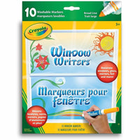 Crayola - Marqueurs artistiques lavables - Pointe conique - Paquet de 10-Ensemble de 10 marqueurs pour décorer les fenêtres, le verre, les miroirs, le papier aluminium et plus encore