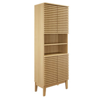 Modway - Render Grand Armoire de rangement de salle de bain in Chêne-Grande armoire de rangement en linge
