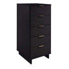 Manhattan Comfort - Granville commode moderne haute étroite et standard - noir - ensemble de 2-Base de balai moderne ouverte avec pieds latéraux, ajoutant un design de mode sans couture et une durabilité