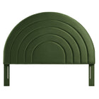 Modway - Solana Arqué Performance Velvet Tête de lit complète, Vert mousse-Assemblée requise