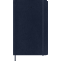 Moleskine - Carnet Semainier 12 mois 2027, Large 5" x 8.25", Couverture souple , Bleu saphir-Daté de janvier à décembre 2027