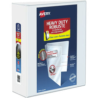 Avery® - Reliure de présentation robuste à anneaux en D One Touch™, 4 po, blanc (79704)-Reliure de présentation robuste avec capacité de 780 feuilles