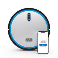 Black+Decker - Aspirateur robot RoboSeries-Navigation GYRO - En utilisant des capteurs gyroscopiques, le robot cartographie son environnement, navigue autour des meubles et suit un chem de nettoyage sophistiqué