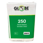Globe Commercial - Serviettes de table NAP100 - Pliage 1/8 - 15" x 17" - 1 pli - Blanches - 250 serviettes/paquet - Paquet de 12-Assez durable pour qu'une serviette puisse durer tout le repas