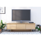 Nexera - Meuble audio-vidéo Rustik, 60 po, Érable naturel-2 sections de rangement avec porte et tablette ajustable