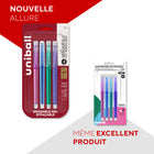 uni-ball – Stylos à gel effaçable– pointe moyenne (0,7 mm) – Couleurs tendance – paquet de 4-7