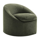Modway - Sadie Slipcover Mélange de lin Chaise d’accent ronde - Sauge-Chaise ronde d’accent couverte