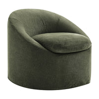 Modway - Sadie Slipcover Mélange de lin Chaise d’accent ronde - Sauge-Chaise ronde d’accent couverte