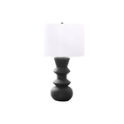 Monarch Specialties - Luminaire - 26 po H Lampe De Table - Céramique Noire - Abat-Jour Ivoire / Crème - Contemporain-Cette lampe de table élégante et à la mode de 26 pouces de haut avec une base géométrique unique apportera une touche contemporaine à votre bureau à domicile, votre salon ou votre chambre à coucher