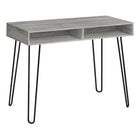 Monarch Specialties - 7773 Bureau 40 po - Gris/Metal Noir-Bureau d'ordinateur fini en faux bois taupe gris avec 2 compartiments de rangement ouvertes