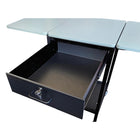 Eddie's - Chariot utilitaire pliable avec tiroir verrouillable - 48 po l x 20 po P-Rangement fiable : le tiroir verrouillable et l'étagère inférieure robuste offrent un rangement sécurisé pour les outils et les fournitures, assurant que tout ce dont vous avez besoin est à portée de main