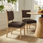 Modway - Mauden Cuir végane Fauteuil d’appoint de salle à manger Ensemble de 2 - Marron chocolat-Coussin de dossier amovible