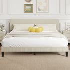 HOMCOM - Cadre de lit plateforme king size à tête de lit réglable - gris clair-Le revêtement en velours côtelé doux apporte une chaleur douillette à toute décoration de chambre 