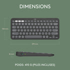 Logitech - Pebble Keys 2 K380s clavier sans fil Bluetooth multidispositif, raccourcis personnalisables, fin et portable - Graphite-9