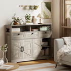 HOMCOM - Buffet de style ferme 47 po avec portes de grange et étagères de rangement - gris-Conception anti-basculement assurant sécurité et stabilité