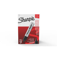 Sharpie - Marqueurs permanents taille géante − Pointe biseautée − Noir − Paquet de 12-De niveau industriel pour les projets de marquage difficiles