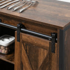 HOMCOM - Buffet industriel 35,5 po L - brun rustique-Fabriqué en MDF pour la robustesse et un nettoyage facile, tandis que le cadre en acier avec revêtement en poudre ajoute à sa stabilité 