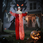 Outsunny - Clown animé grandeur nature pour Halloween - décoration d'Halloween-Cette décoration polyvalente s'adapte aux maisons, aux fêtes et aux espaces publics couverts pour créer des frayeurs uniques 