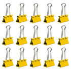JAM Paper - Pinces à reliure colourées - taille moyenne - 32 mm (1 1/4 po) - jaunes - paquet de 15-La forte adhérence des pinces à reliure maintient les piles de papier en vrac solidement fixées ensemble, sans risque de glissement ou de chute.