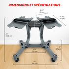 MotionGrey - Banc de musculation ajustable - Banc d’entraînement pliable pour exercices avec haltères - Noir-6