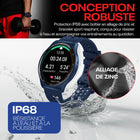 Reebok - Montre Sport Connectée Pulse - 45 mm - Bleu Vectoriel-L'écran tactile AMOLED vif de 1,43″ reste lisible sous les lumières du stade ou le soleil de midi