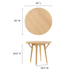 Modway - Gallant 36 po Table à manger, Chêne-Plateau en MDF