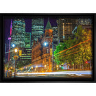Toronto 20x29 Flat Iron Building - Toile encadree - 31" x 22"-Impression d'art de haute qualité avec passe-partout et encadrement professionnel
