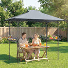 Outsunny - Gazébo pliant pour barbecue 5 pi l x 8.5 pi L avec étagères - Auvent d'extérieur UPF 50+ - Gris foncé-Toit en polyester enduit offrant une protection solaire UPF50+