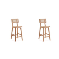 Manhattan Comfort - Versailles tabouret de comptoir style industriel 15,75" - nature - lot de 2-Moderne - industrie chic canne comptoir tabouret comptoir parfait hauteur de comptoir bar et îlots. Ensemble de 2