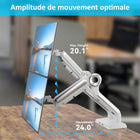 ShoppingAll - Support de moniteur double robuste pour écrans de 13 à 35 po - Blanc-Caractéristiques bras pneumatique, patin antidérapant