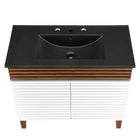 Modway - Render 36" Vanette de salle de bain - Noyer blanc Noir-8