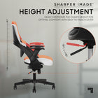 Sharper Image - Fauteuil de bureau ergonomique C2 Axis - Blanc/Noir-Revêtement de qualité supérieure de style contemporain facile à nettoyer