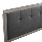 Modway - Draper Touffe Tissu et bois Tête de lit Queen, Charbon de bois gris-Rembourrage en mousse dense