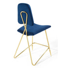 Modway - Ponder Performance Velvet Tabouret de comptoir - Marine-Capacité de poids : 330 lb