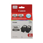 Canon - PG-260XL Twin - Noir-es cartouches d’encre noire PG-260 XL TWIN produisent du texte noir clair et net pour tous vos documents.