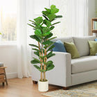HOMCOM - Arbre artificiel figuier à feuilles de violon 5 pi pour décoration intérieure - vert-Profitez d'une beauté toujours verte toute l'année sans aucun entretien ni arrosage nécessaire 