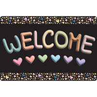 Ashley Productions - Smart Poly The Original Fun Mat - Tapis de Bienvenue - 15 -5" x 23 -5" - Cœurs Pastel - Bienvenue-Mesures et design : Le tapis de bienvenue Pastel Hearts mesure 15,5 po x 23,5 po.