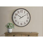 Monarch Specialties - Horloge - 30 po Rond - Surdimensionné Grand - Horloge Murale - Brun - Transitionnel-Horloge analogique facile à lire, avec de grands chiffres surdimensionnés et un mouvement à quartz pour une mesure précise de l'heure