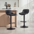 HOMCOM - Tabourets de bar pivotants à hauteur réglable - noir - paquet de 2-Profitez du confort grâce à un dossier ergonomique et un repose-pieds relaxant 

