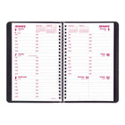 Brownline - 2025 Agenda hebdomadaire avec index - 8 po x 5 po - Noir - Anglais-Reliure spirale double avec couverture souple aspect lézard