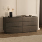 Manhattan Comfort - Ardea 72" Commode contemporaine à 6 tiroirs, double - noyer-Tiroir à glissement fluide : doté de rails à glissement facile sans roulements à billes pour une utilisation quotidienne
