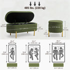 HOMCOM - Banc ottoman de chambre rembourré à canaux - vert foncé-Offre un espace de rangement de 19 gallons pour organiser les articles de la chambre 