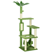 PawHut - Arbre à chat pour grands chats adultes avec hamac, tour - vert-Les poteaux en corde de sisal satisfont le désir de griffure de vos chats et protègent vos meubles des éraflures 