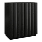 Hudson&Canal - Meuble d'appoint rectangulaire cannelé Molly - 28 po l - Grain noir-Un design transitionnel moderne pour votre bureau à domicile, votre chambre ou votre espace de vie