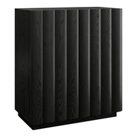 Hudson&Canal - Meuble d'appoint rectangulaire cannelé Molly - 28 po l - Grain noir-Un design transitionnel moderne pour votre bureau à domicile, votre chambre ou votre espace de vie