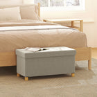 HOMCOM - Pouf repose-pieds pliable rembourré en velours - blanc crème-Patins en feutre sous la base pour protéger le sol et éviter les rayures 